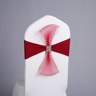 10 buc/set scaune de banchet cerceve elastice reglabile pentru decorare petrecere de nunta nod spandex organza cerceve pentru scaune de cină cu arc-nod