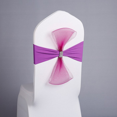 10 buc/set scaune de banchet cerceve elastice reglabile pentru decorare petrecere de nunta nod spandex organza cerceve pentru scaune de cină cu arc-nod