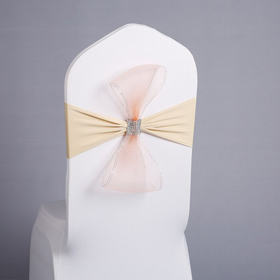 10 buc/set scaune de banchet cerceve elastice reglabile pentru decorare petrecere de nunta nod spandex organza cerceve pentru scaune de cină cu arc-nod