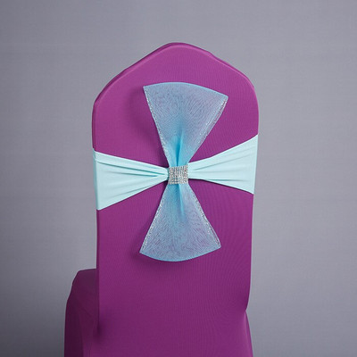 10 buc/set scaune de banchet cerceve elastice reglabile pentru decorare petrecere de nunta nod spandex organza cerceve pentru scaune de cină cu arc-nod