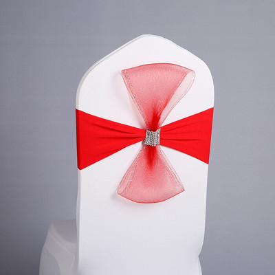 10 buc/set scaune de banchet cerceve elastice reglabile pentru decorare petrecere de nunta nod spandex organza cerceve pentru scaune de cină cu arc-nod