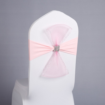 10 buc/set scaune de banchet cerceve elastice reglabile pentru decorare petrecere de nunta nod spandex organza cerceve pentru scaune de cină cu arc-nod