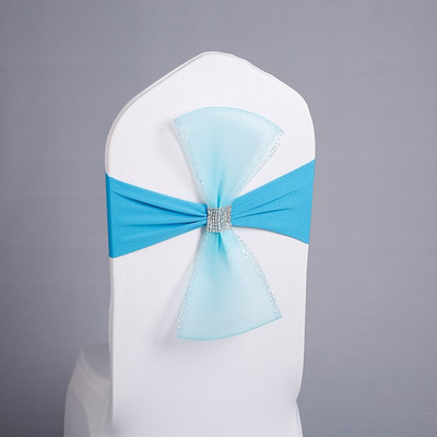 10 buc/set scaune de banchet cerceve elastice reglabile pentru decorare petrecere de nunta nod spandex organza cerceve pentru scaune de cină cu arc-nod