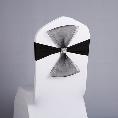 10 buc/set scaune de banchet cerceve elastice reglabile pentru decorare petrecere de nunta nod spandex organza cerceve pentru scaune de cină cu arc-nod