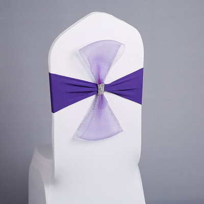 10 buc/set scaune de banchet cerceve elastice reglabile pentru decorare petrecere de nunta nod spandex organza cerceve pentru scaune de cină cu arc-nod