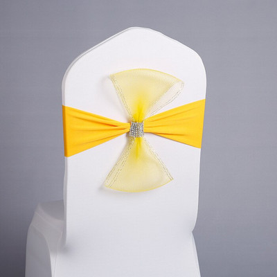 10 buc/set scaune de banchet cerceve elastice reglabile pentru decorare petrecere de nunta nod spandex organza cerceve pentru scaune de cină cu arc-nod