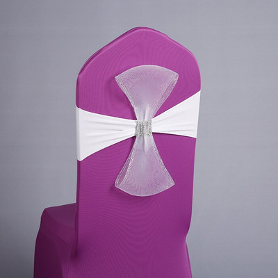 10 buc/set scaune de banchet cerceve elastice reglabile pentru decorare petrecere de nunta nod spandex organza cerceve pentru scaune de cină cu arc-nod