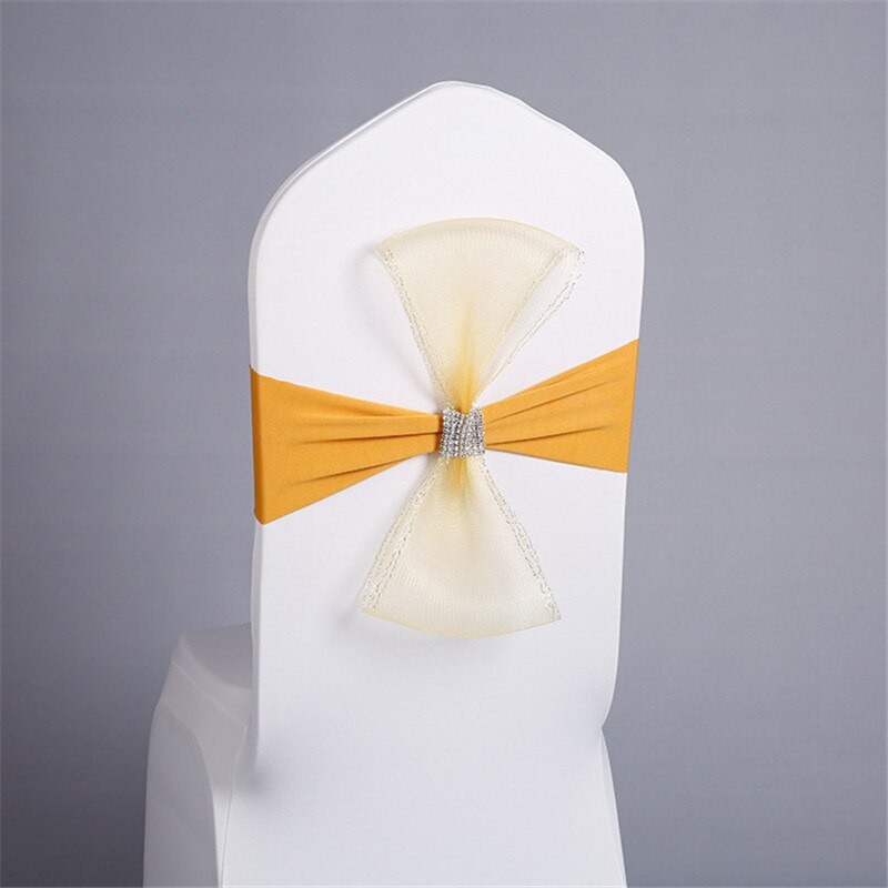 10 buc/set scaune de banchet cerceve elastice reglabile pentru decorare petrecere de nunta nod spandex organza cerceve pentru scaune de cină cu arc-nod