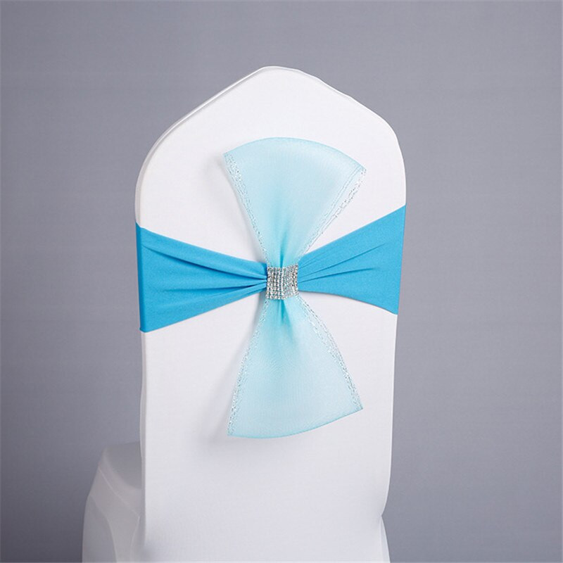 10 buc/set scaune de banchet cerceve elastice reglabile pentru decorare petrecere de nunta nod spandex organza cerceve pentru scaune de cină cu arc-nod