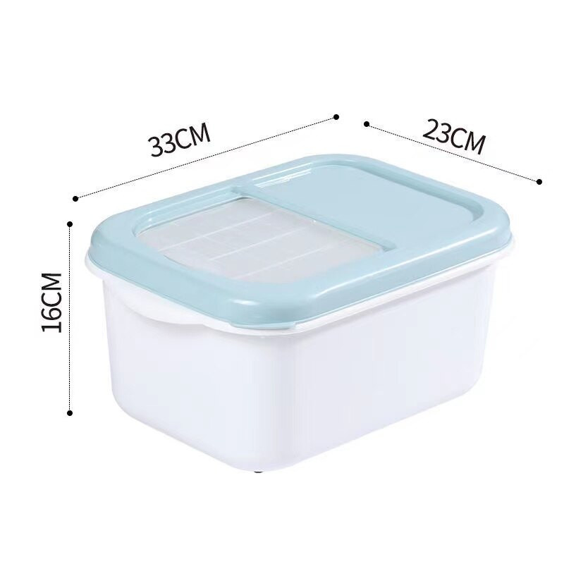 5KG plastový dávkovač obilnín, vlhkotesný úložný box, kuchynský organizér na potraviny, ryžu a obilniny, úložné plechovky a poháre