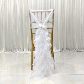 1 τεμάχιο Organza Chair Sashes Flower Spandex Καρέκλα γάμου Φιόγκοι Home Textile Party Festival Καλύμματα καρέκλας μονόχρωμα Διακόσμηση