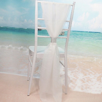 10τμχ Κάλυμμα καρέκλας γάμου Φύλλο παπιγιόν Κορδέλα Διακόσμηση Προμήθειες Γάμου 54*180CM