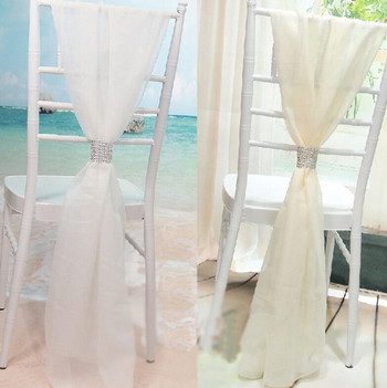 10τμχ Κάλυμμα καρέκλας γάμου Φύλλο παπιγιόν Κορδέλα Διακόσμηση Προμήθειες Γάμου 54*180CM
