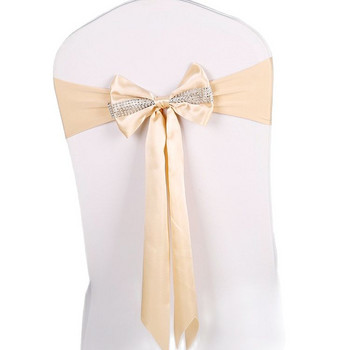 Елегантни пояса за столове Цветя Разтягане Безплатно закрепване Bowknot Plus Diamond Fabric Лек домашен възел Bow Cover Шезлонг Mariage Casamento