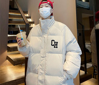 Jachetă largi pentru bărbați, cu guler înalt și închidere cu fermoar