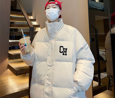 Jachetă largi pentru bărbați, cu guler înalt și închidere cu fermoar