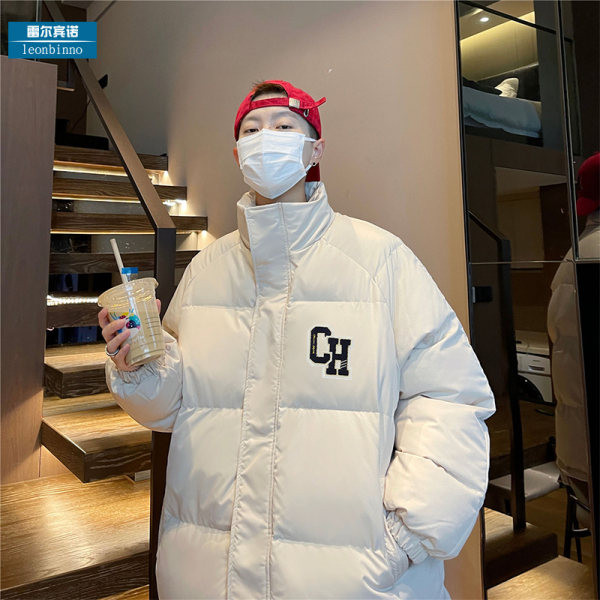 Jachetă largi pentru bărbați, cu guler înalt și închidere cu fermoar