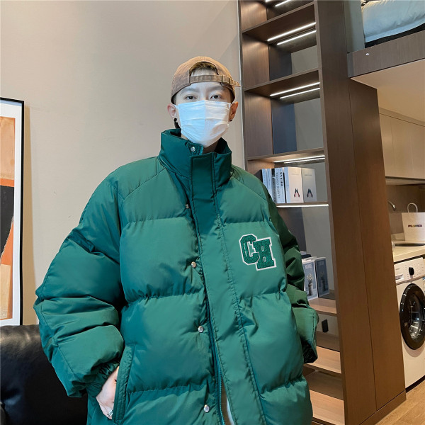 Jachetă largi pentru bărbați, cu guler înalt și închidere cu fermoar