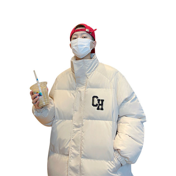 Jachetă largi pentru bărbați, cu guler înalt și închidere cu fermoar