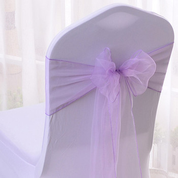 50 ΤΕΜ/Παρτίδα Organza Chair Sashes Bow Wedding Sash Party Events Διακοσμήσεις δεξιώσεων Κάλυμμα καρέκλας Sash Crystal Organza Προμηθευτής