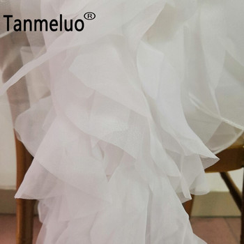 Φύλλα πολυτελείας καρέκλας γάμου φύλλο γαμήλιας καρέκλας διακόσμηση γαμήλιου πάρτι κομψό λευκό φύλλο σιφόν καρέκλας για ξενοδοχείο πάρτι εκδηλώσεων