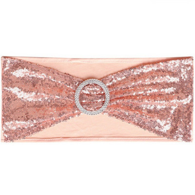 10 kom/Part Metalik zlatno srebrni pojasevi za stolice Ukrasi za vjenčanje Šljokice Prekrivna traka s okruglom kopčom Dekoracija banketa za večeru