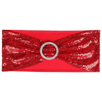 10 kom/Part Metalik zlatno srebrni pojasevi za stolice Ukrasi za vjenčanje Šljokice Prekrivna traka s okruglom kopčom Dekoracija banketa za večeru