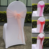 25 vnt. kėdžių mazgas vestuvių vakarėliui banketų reikmenys kėdžių varčios organza vestuvinės kėdės nugaros apdaila 18 * 275 cm 13 spalvų