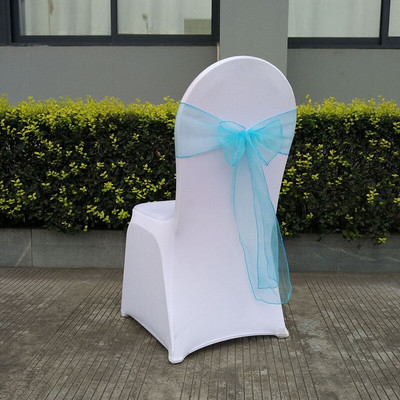 25 vnt. kėdžių mazgas vestuvių vakarėliui banketų reikmenys kėdžių varčios organza vestuvinės kėdės nugaros apdaila 18 * 275 cm 13 spalvų