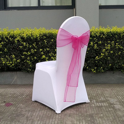25 vnt. kėdžių mazgas vestuvių vakarėliui banketų reikmenys kėdžių varčios organza vestuvinės kėdės nugaros apdaila 18 * 275 cm 13 spalvų