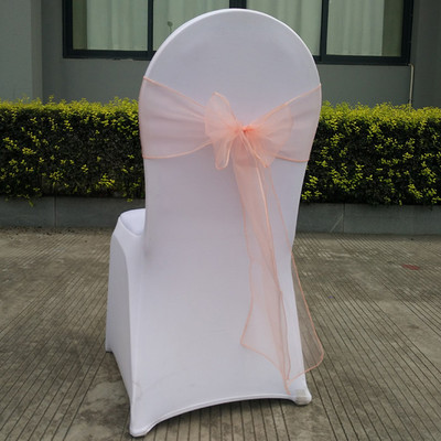 25 vnt. kėdžių mazgas vestuvių vakarėliui banketų reikmenys kėdžių varčios organza vestuvinės kėdės nugaros apdaila 18 * 275 cm 13 spalvų