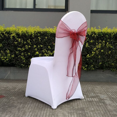25 vnt. kėdžių mazgas vestuvių vakarėliui banketų reikmenys kėdžių varčios organza vestuvinės kėdės nugaros apdaila 18 * 275 cm 13 spalvų