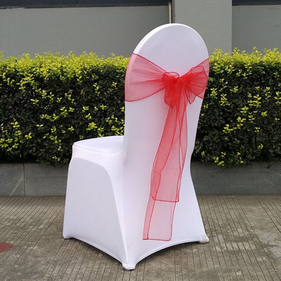 25 vnt. kėdžių mazgas vestuvių vakarėliui banketų reikmenys kėdžių varčios organza vestuvinės kėdės nugaros apdaila 18 * 275 cm 13 spalvų
