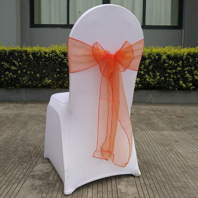 25 vnt. kėdžių mazgas vestuvių vakarėliui banketų reikmenys kėdžių varčios organza vestuvinės kėdės nugaros apdaila 18 * 275 cm 13 spalvų
