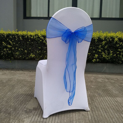 25 vnt. kėdžių mazgas vestuvių vakarėliui banketų reikmenys kėdžių varčios organza vestuvinės kėdės nugaros apdaila 18 * 275 cm 13 spalvų