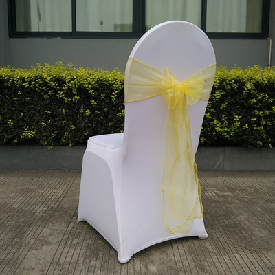 25 vnt. kėdžių mazgas vestuvių vakarėliui banketų reikmenys kėdžių varčios organza vestuvinės kėdės nugaros apdaila 18 * 275 cm 13 spalvų