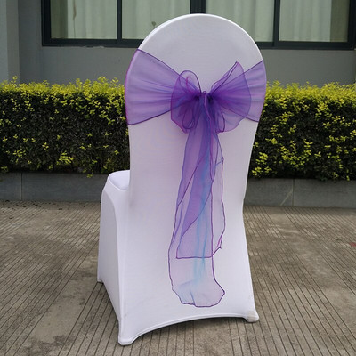 25 vnt. kėdžių mazgas vestuvių vakarėliui banketų reikmenys kėdžių varčios organza vestuvinės kėdės nugaros apdaila 18 * 275 cm 13 spalvų