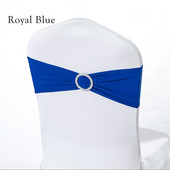 Baby Boy Comunion Party Favor Royal Blue Elastic Spandex Hotel Banketinė kėdė Sash Band Vestuvių gimtadienio šventės dekoravimas