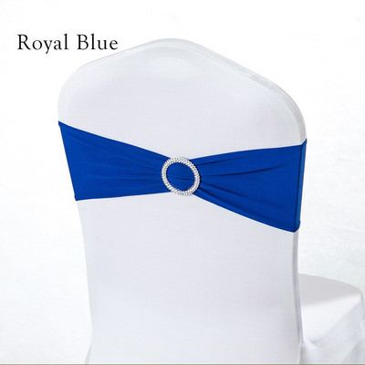 Baby Boy Comunion Party Favor Royal Blue Elastic Spandex Hotel Banketinė kėdė Sash Band Vestuvių gimtadienio šventės dekoravimas