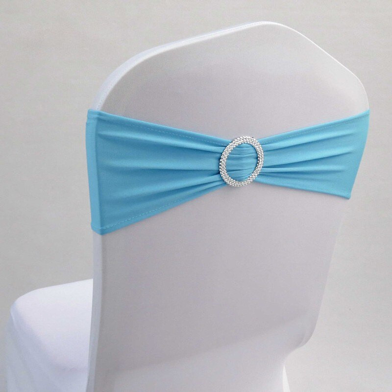 Baby Boy Comunion Party Favor Royal Blue Elastic Spandex Hotel Banketinė kėdė Sash Band Vestuvių gimtadienio šventės dekoravimas