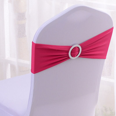 50db Stretch székszárnyak Spandex esküvői szék díszítő szárny gyűrűvel bankett party dekoráció noeud de chaise mariage