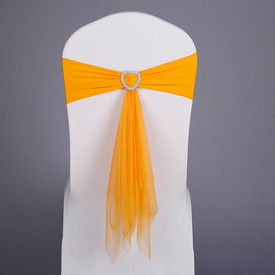 Pigus 20vnt/stal. Vestuvių vakarėlio dekoracija balta/raudona elastinga lycra juosta su širdelės sagtimi Ceremonijos dekoras Muslin tinklinis kėdės varčia