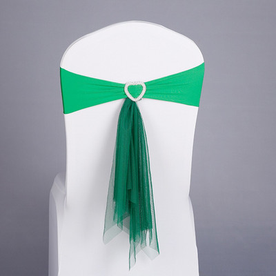 Pigus 20vnt/stal. Vestuvių vakarėlio dekoracija balta/raudona elastinga lycra juosta su širdelės sagtimi Ceremonijos dekoras Muslin tinklinis kėdės varčia