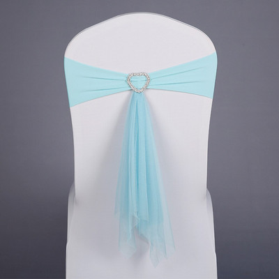 Pigus 20vnt/stal. Vestuvių vakarėlio dekoracija balta/raudona elastinga lycra juosta su širdelės sagtimi Ceremonijos dekoras Muslin tinklinis kėdės varčia