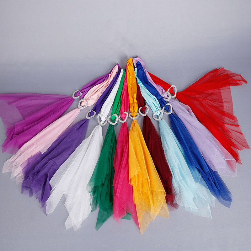 Pigus 20vnt/stal. Vestuvių vakarėlio dekoracija balta/raudona elastinga lycra juosta su širdelės sagtimi Ceremonijos dekoras Muslin tinklinis kėdės varčia