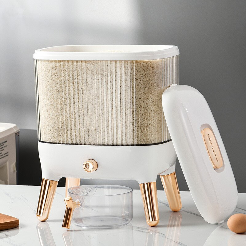 10 kg sandari virtuvės maisto laikymo talpykla su dangčiais, skardinės Presuojamos automatinės birių javų grūdų tvarkyklės dėžutės ryžių kibiras