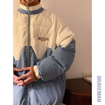 Jachetă de bărbați model nou cu guler înalt și inscripție