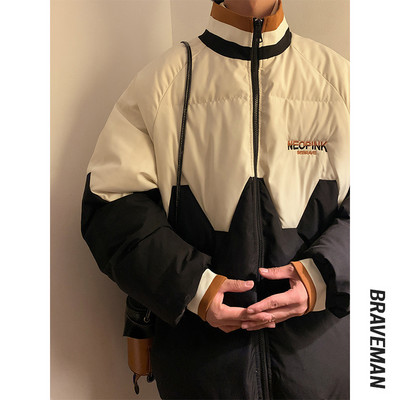 Jachetă de bărbați model nou cu guler înalt și inscripție