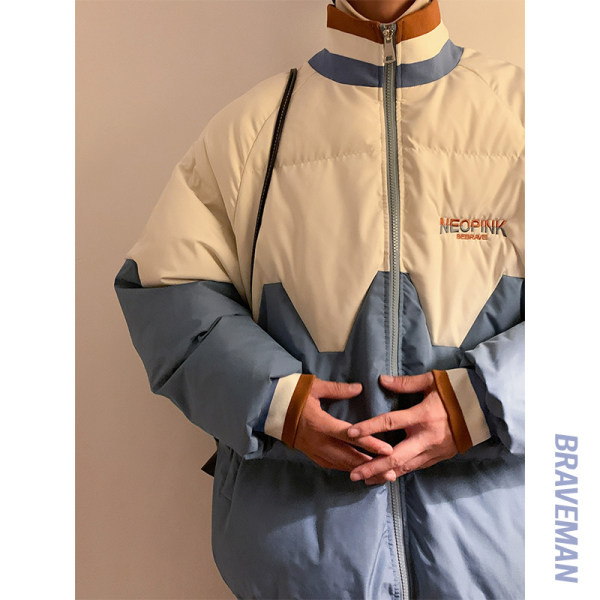 Jachetă de bărbați model nou cu guler înalt și inscripție