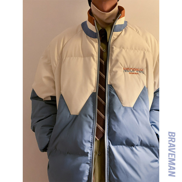 Jachetă de bărbați model nou cu guler înalt și inscripție